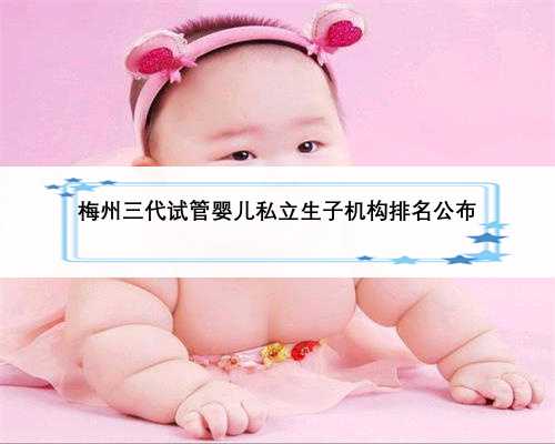 梅州三代试管婴儿私立生子机构排名公布